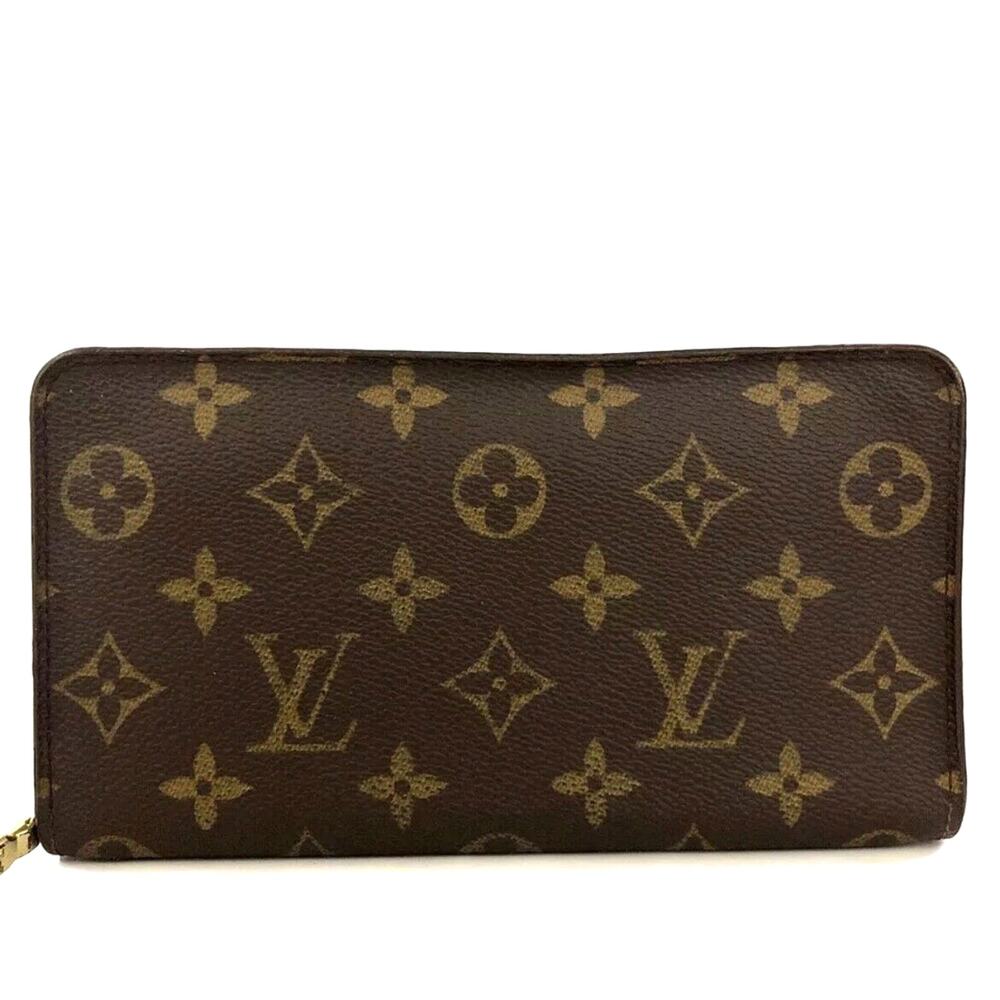 Authentic Louis Vuitton LV Monogram Porte Monnaie Zip Around Long Wallet